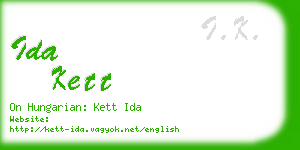 ida kett business card